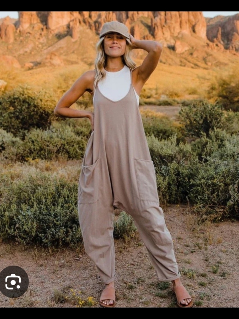 FP Movement by Free People Taupe Hot Shot Jumpsuit Large